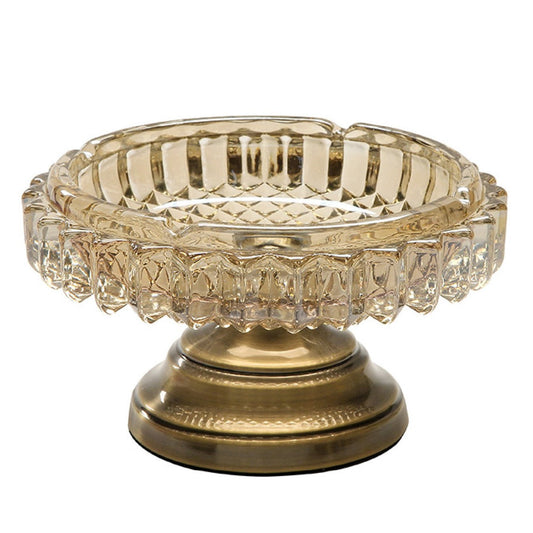 Glass Ashtray With Gold Alloy Stand (Large)