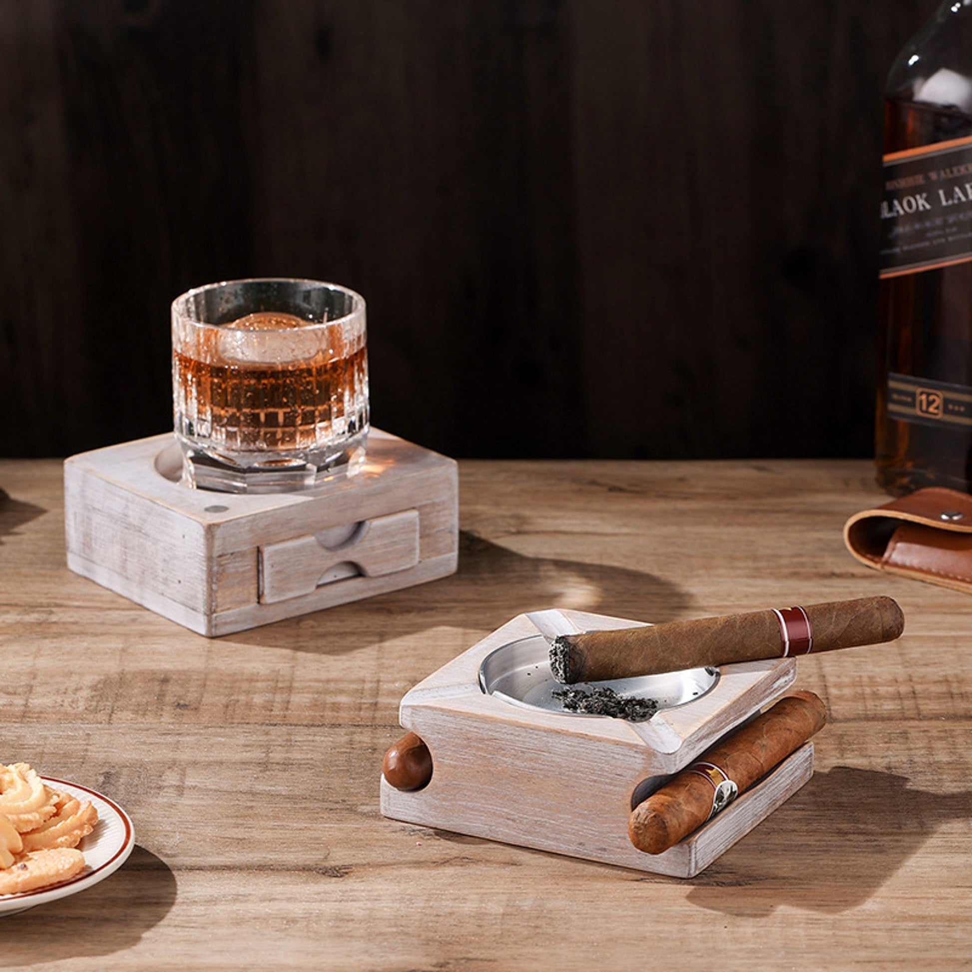 Cigar Ashtray with Whiskey Coaster Storage Drawer Set - Perfect Gift for  Any Occasion – Mary Jane Toolbox