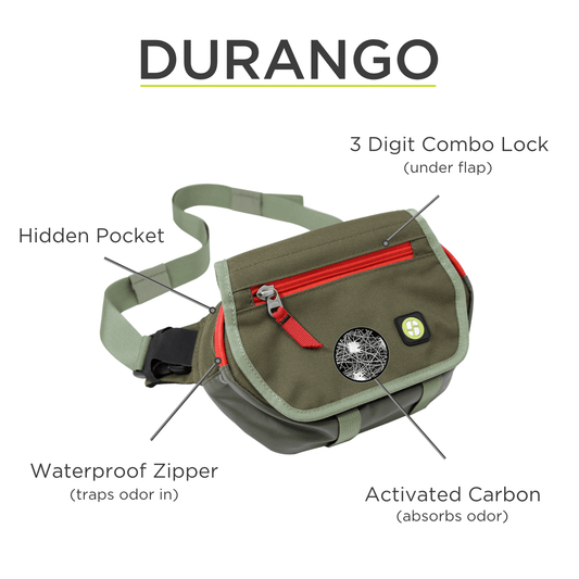 stash bag  secure  3 digit lock odorless waterproof zipper activated carbon