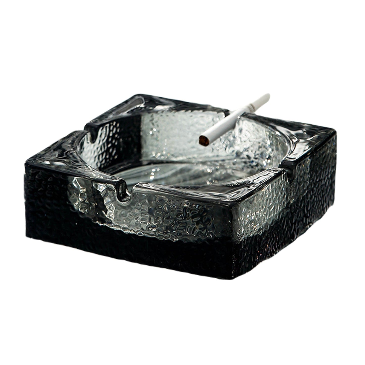 Square Glass Ashtray (Hammered Surface) Large 5.7-inch