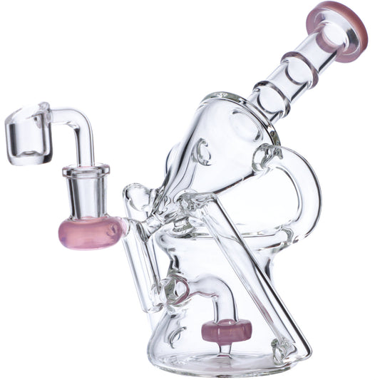 Water Pipe Funnel Perc Recycler (Milky Pink)